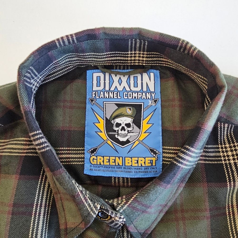 Dixxon | Green Beret Army Green Black Button Down Shirt Top Womens XL - Picture 9 of 9